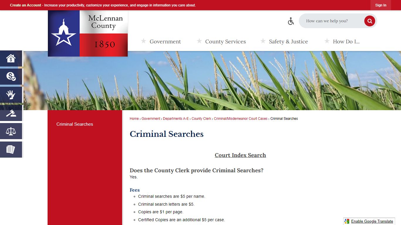 Criminal Searches | McLennan County, TX